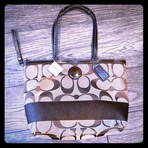 NWT Coach Signature Stripe Tote